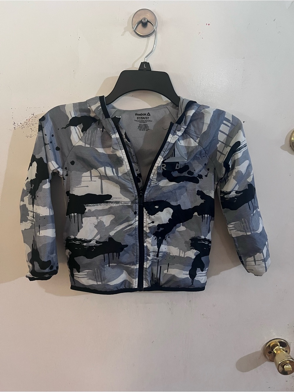 Reebok Gray Camouflage Kids Zip Hoodie